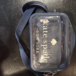 kate spade Navy Clear Crossbody Bag with Gold Logo